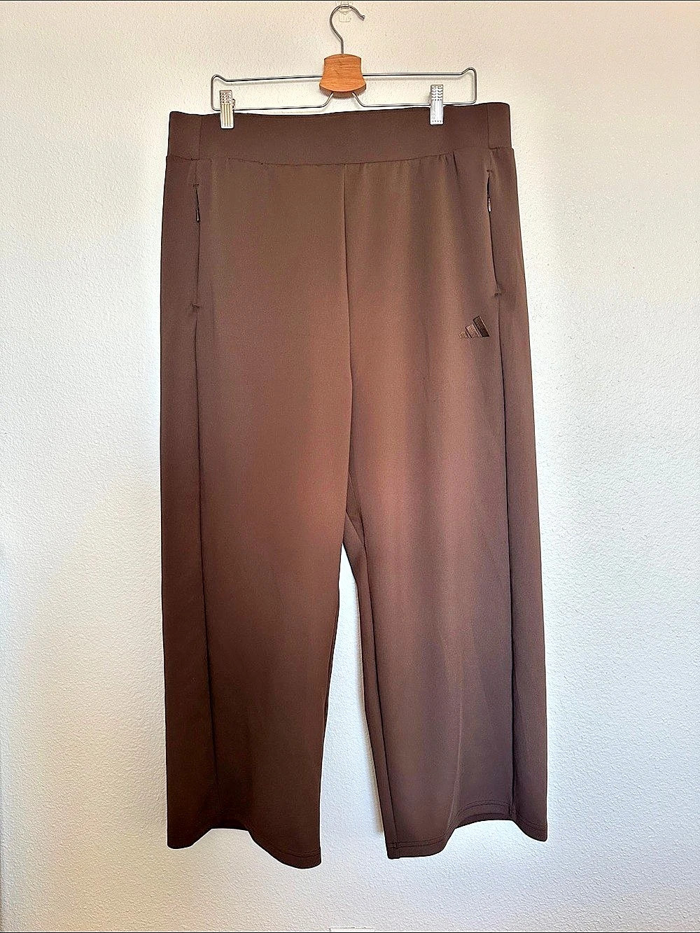 2XL Brown Wide-Leg Athletic Pants Like New